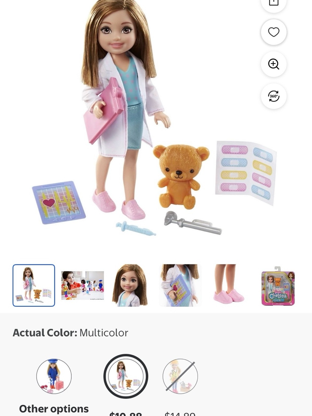 Barbie Doctor Chelsea Doll with Pink Clipboard and Teal Outfit